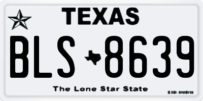 TX license plate BLS8639