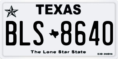 TX license plate BLS8640