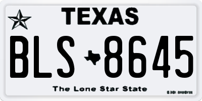 TX license plate BLS8645