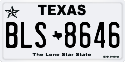TX license plate BLS8646