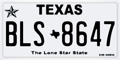 TX license plate BLS8647