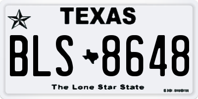 TX license plate BLS8648