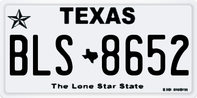 TX license plate BLS8652