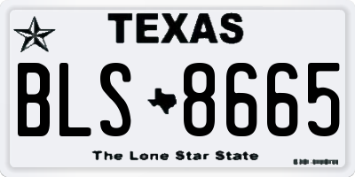 TX license plate BLS8665
