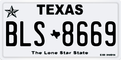 TX license plate BLS8669