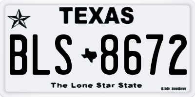 TX license plate BLS8672