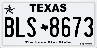 TX license plate BLS8673