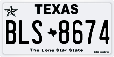 TX license plate BLS8674