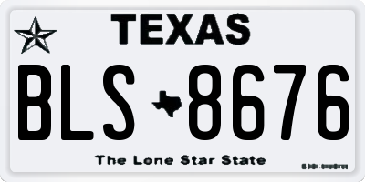 TX license plate BLS8676