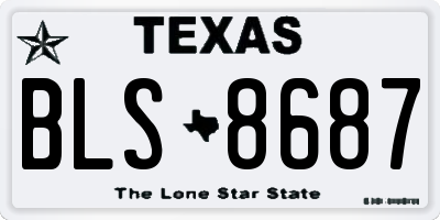 TX license plate BLS8687