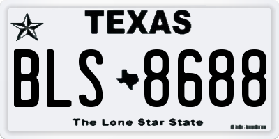 TX license plate BLS8688