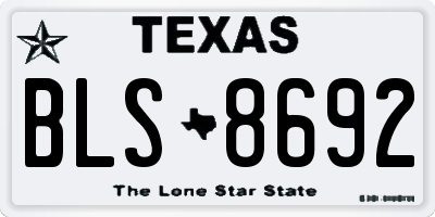 TX license plate BLS8692