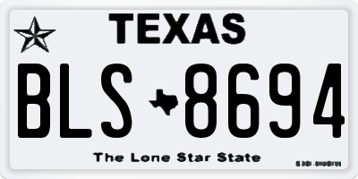 TX license plate BLS8694