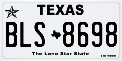 TX license plate BLS8698