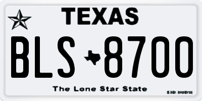 TX license plate BLS8700