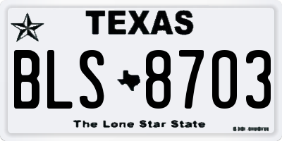 TX license plate BLS8703