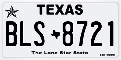 TX license plate BLS8721