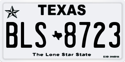 TX license plate BLS8723