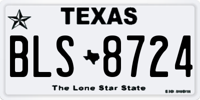 TX license plate BLS8724