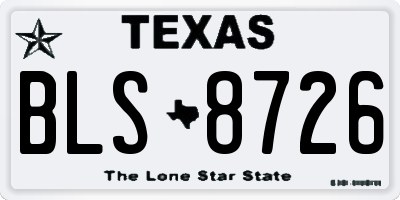 TX license plate BLS8726
