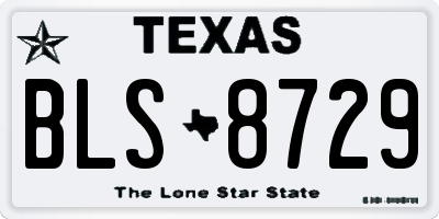 TX license plate BLS8729