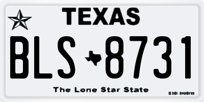 TX license plate BLS8731