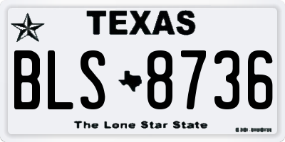 TX license plate BLS8736