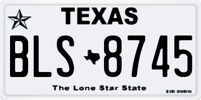 TX license plate BLS8745