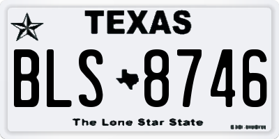 TX license plate BLS8746