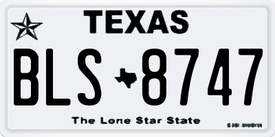 TX license plate BLS8747