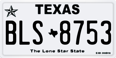 TX license plate BLS8753