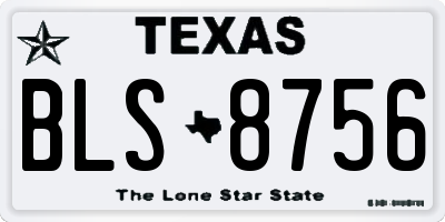 TX license plate BLS8756