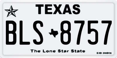 TX license plate BLS8757