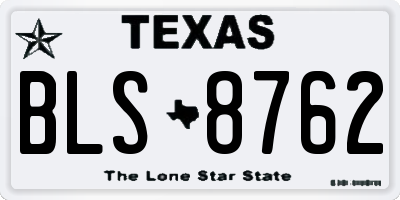 TX license plate BLS8762