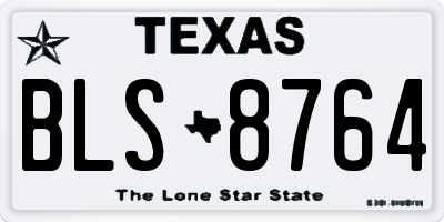 TX license plate BLS8764