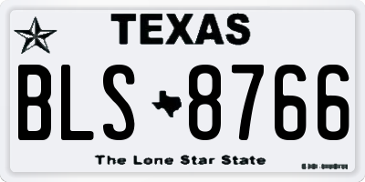 TX license plate BLS8766