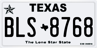 TX license plate BLS8768