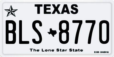 TX license plate BLS8770