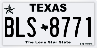 TX license plate BLS8771