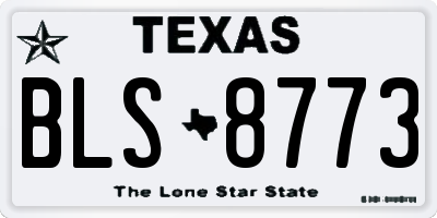 TX license plate BLS8773