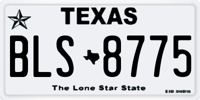 TX license plate BLS8775