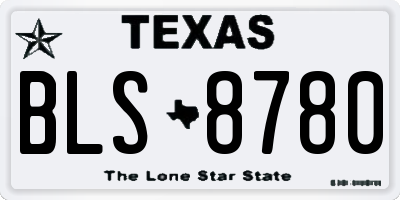 TX license plate BLS8780