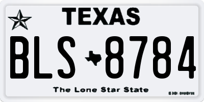 TX license plate BLS8784