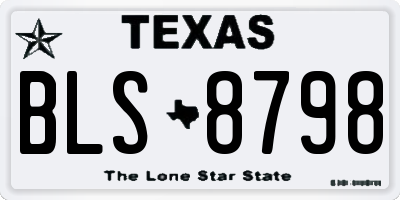 TX license plate BLS8798