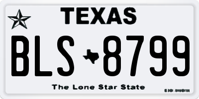 TX license plate BLS8799