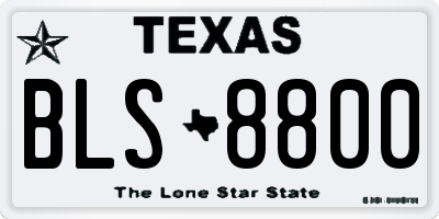 TX license plate BLS8800