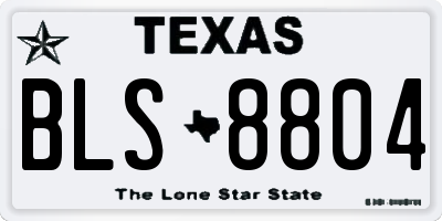 TX license plate BLS8804