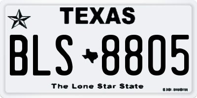 TX license plate BLS8805