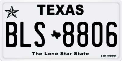 TX license plate BLS8806