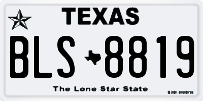 TX license plate BLS8819